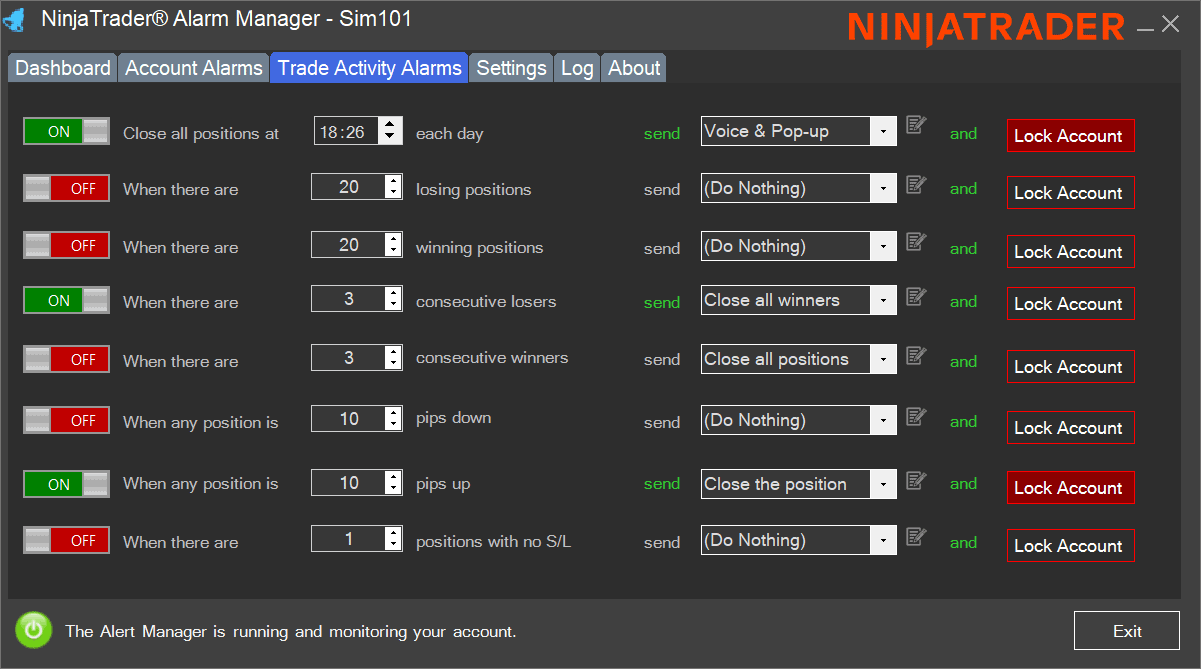 NinjaTrader trade risk management