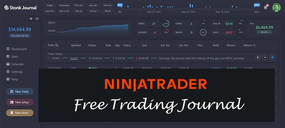 NinjaTrader Free Trading Journal